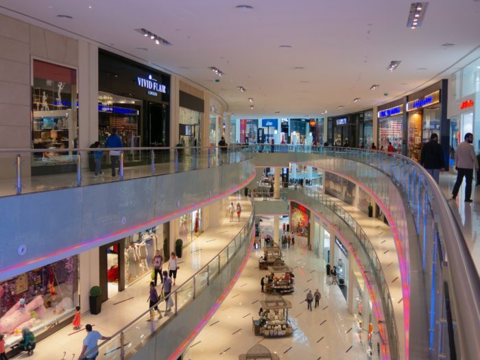 Interior of a shopping mall