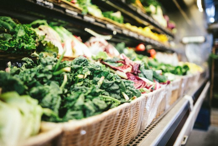 Produce aisle in a grocery store